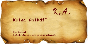 Kulai Anikó névjegykártya